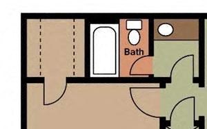 1 Bed - 1 Bath |609 sq ft One Bedroom Garden floorplan