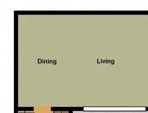 2 Bed - 1 Bath |909 sq ft Two Bedroom Garden floorplan