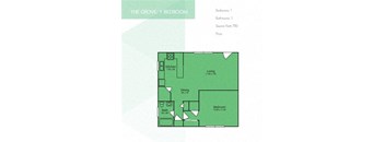 the grove 1 bedroom 1 bath 750 sq. ft.