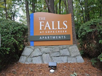The Falls at Sope Creek Marietta Georgia photo of monument sign for community - Photo Gallery 35