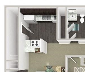 2 Bed 1.5 Bath 920 square feet floor plan Cypress