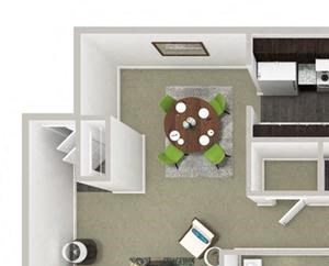 3 Bed 2 Bath 1265 square feet floor plan Willow