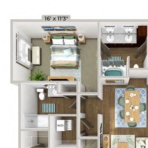 2 Bed 2 Bath 1229 square feet floor plan B3