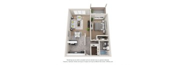 this is a 3d floor plan of a 1 bedroom apartment at the biltmore apartments