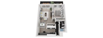 a floor plan of a 1 bedroom apartment at the crossings at white marsh apartments in white marsh