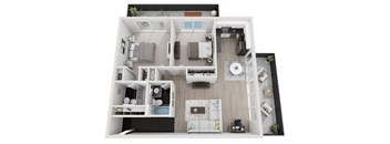 a floor plan of a 1 bedroom apartment