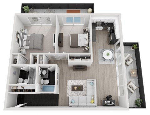 a floor plan of a 1 bedroom apartment