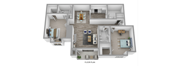1 Park Central Apartments in Peachtree Corners photo of oconee floorplan with two bedrooms and two bathrooms