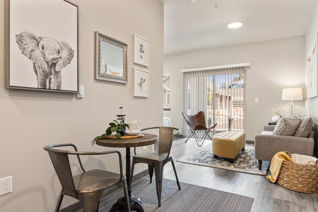 new apartments in Olympia WA - meadowscape - cozy dining nook adjacent to living room,