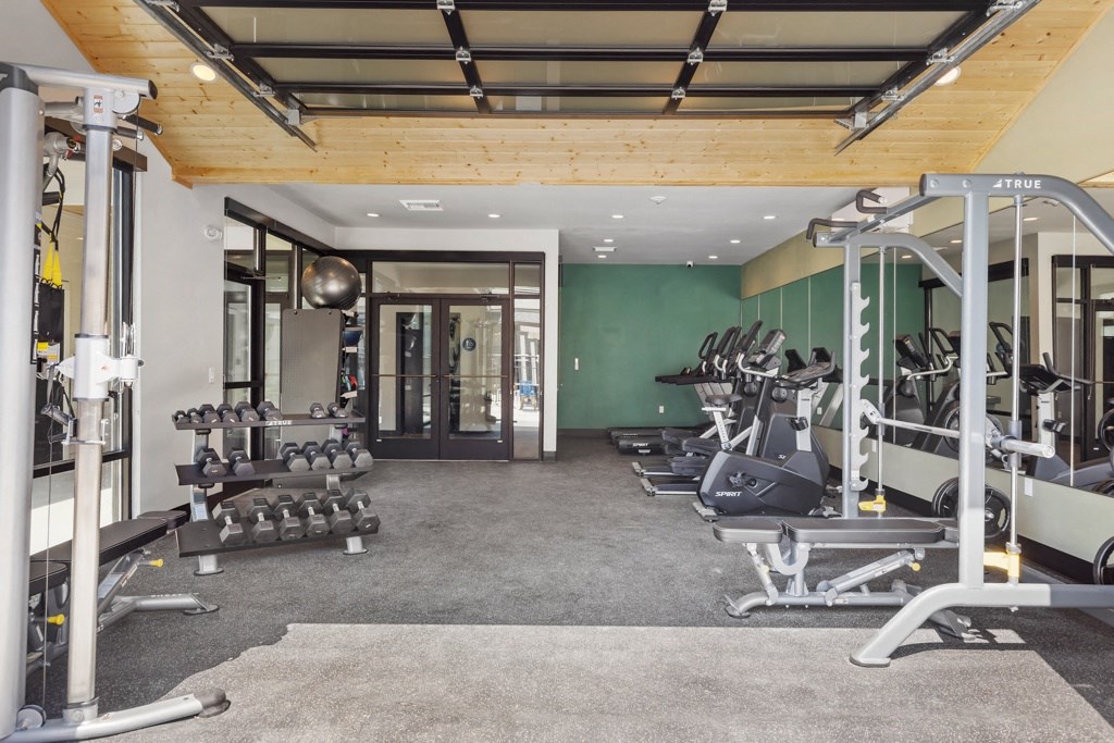 the gym at the Belfair View apartments,