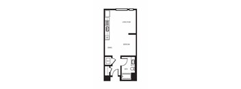 Orion apartments in Oakland California photo of Studio floorplan
