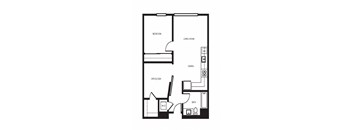 Orion apartments in Oakland California photo of One bedroom and One bathroom floorplan