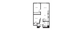 Orion apartments in Oakland California photo of One bedroom and One bathroom floorplan