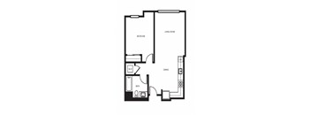 Orion apartments in Oakland California photo of One bedroom and One bathroom floorplan