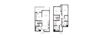 Orion apartments in Oakland California photo of Two bedroom and Two and a half bathroom townhome floorplan