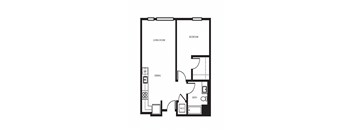 Orion apartments in Oakland California photo of One bedroom and One bathroom floorplan