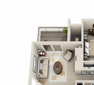 The Spruce Floor plan 3 Bed - 2 Bath, 1126 sq ft, The Spruce