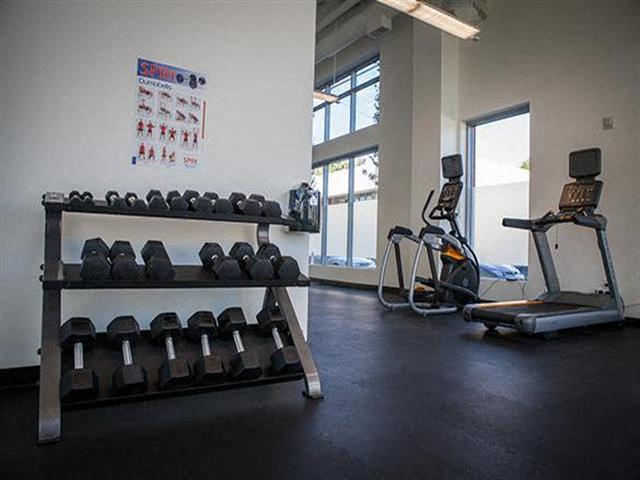 fitness center- free weights, cardio machines
