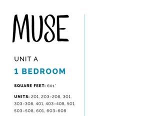 1 Bed, 1 Bath, 601 sq. ft. Unit A floor plan