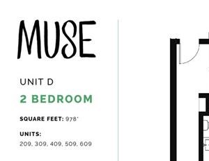 2 Bed, 2 Bath, 978 sq. ft. Unit D floor plan