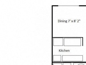 small, 1 br, 1 ba, 607 sq. ft.