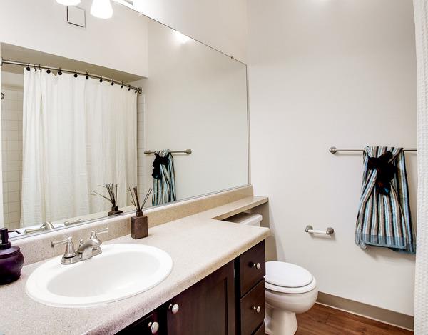 bathroom with updated countertops