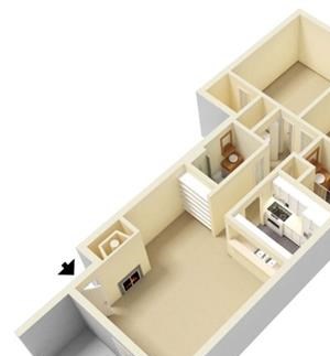 2 Bed, 2 Bath, 920 sq ft, Maple floor plan