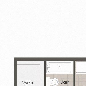 3 Bed - 2 Bath, 1085 sq ft, three bedroom floor plan