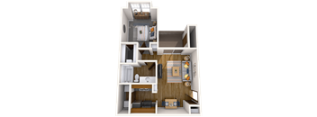 a floor plan of a 1 bedroom apartment
