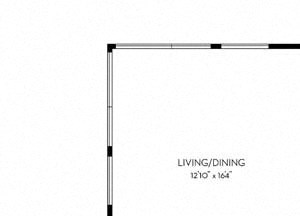 2 Bed 2 Bath 1033 square feet floor plan C1