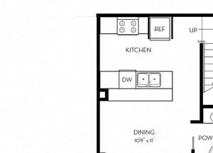 2 Bed 2 Bath 1030 square feet floor plan D4