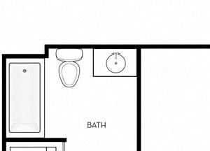 Studio 1 Bath 462 square feet floor plan A4