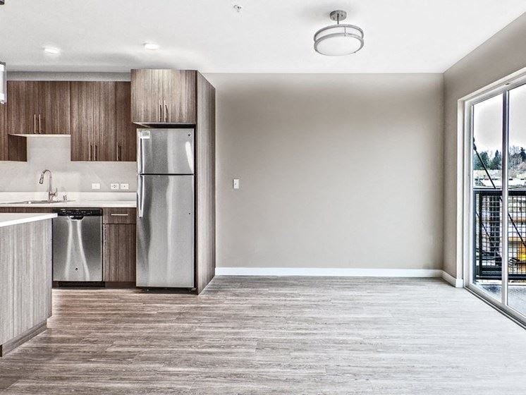 Contemporary Wood Finish Flooring Throughout - Photo Gallery
