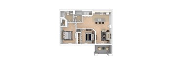 Sevierville_TN_Apartment_OverlookatAllensville_2 bedroom 2 bath 3D Furnished