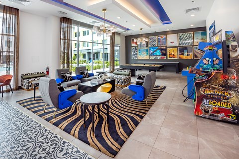 A living room with a large sofa and a coffee table.