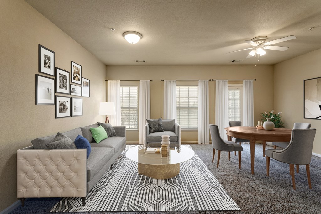 Apartments in Clarksville, TN for Rent - Parc at Clarksville - living room area with windows