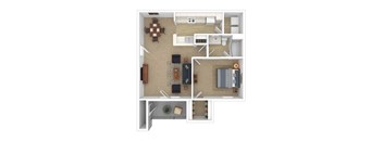 a floor plan of a one bedroom apartment