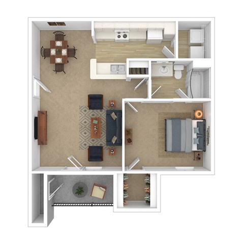 a floor plan of a one bedroom apartment