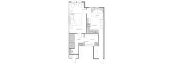 a floor plan showing the layout of a small apartment