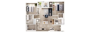 a floor plan of a 1 bedroom apartment at the residences at silver hill in suitland md
