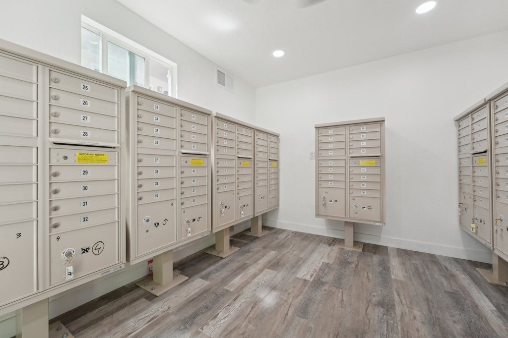 the lockers in the laundry room at the preserve at green valley