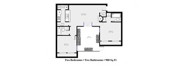 a floor plan of two bedrooms