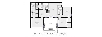 a floor plan of two bathrooms