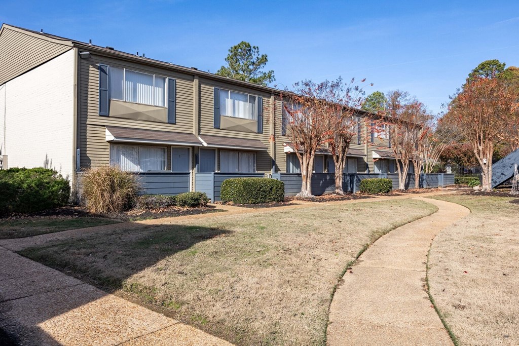 The Pearl at Highland Village Apartments and Townhomes for rent in Jackson, MS photo of our apartments are located in a quiet neighborhood with walking paths