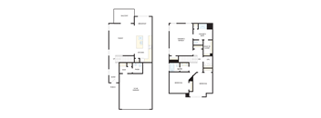 two floor plan of a house with two different floors