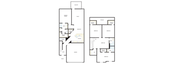 a floor plan of two different floors of a house