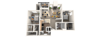 a rendering of a 3d floor plan of a house
