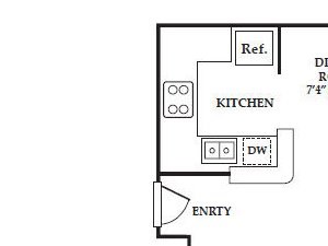 1 Bed, 1 Bath, 611 sq. ft. Prelude
