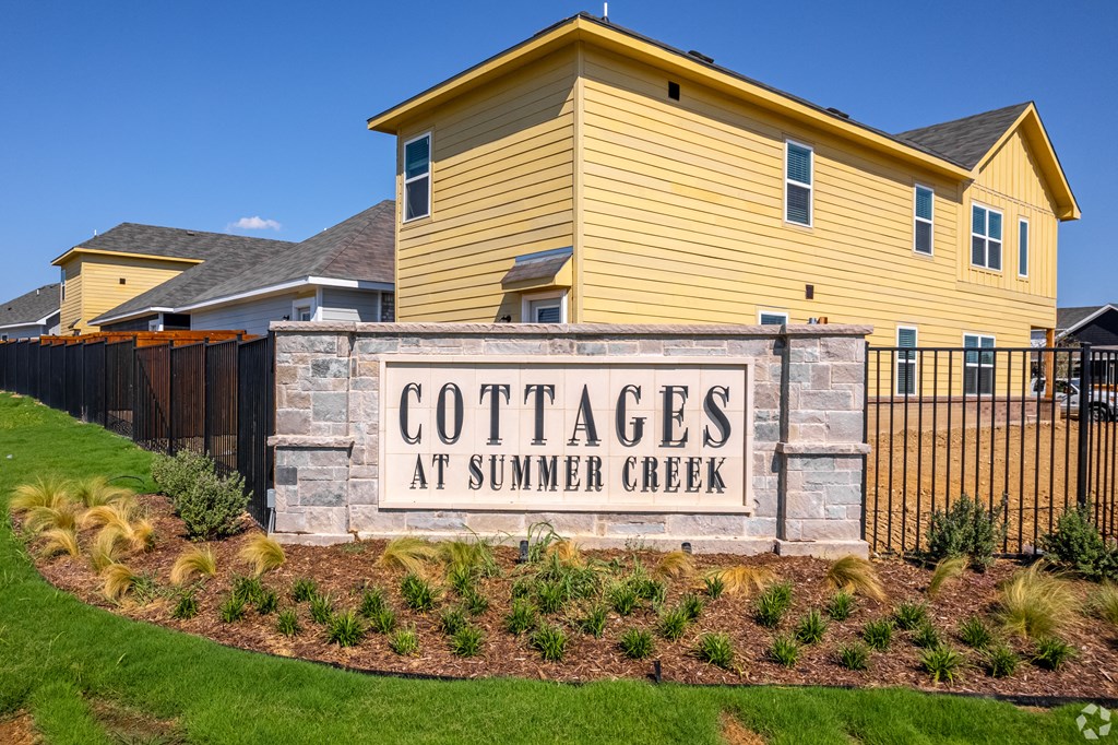 Sign outside Cottages at Summer creek in Fort Worth TX