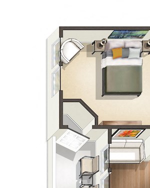 2 Bed - 1 Bath, 856 sq ft 2 Bedroom 1 Bath C floorplan